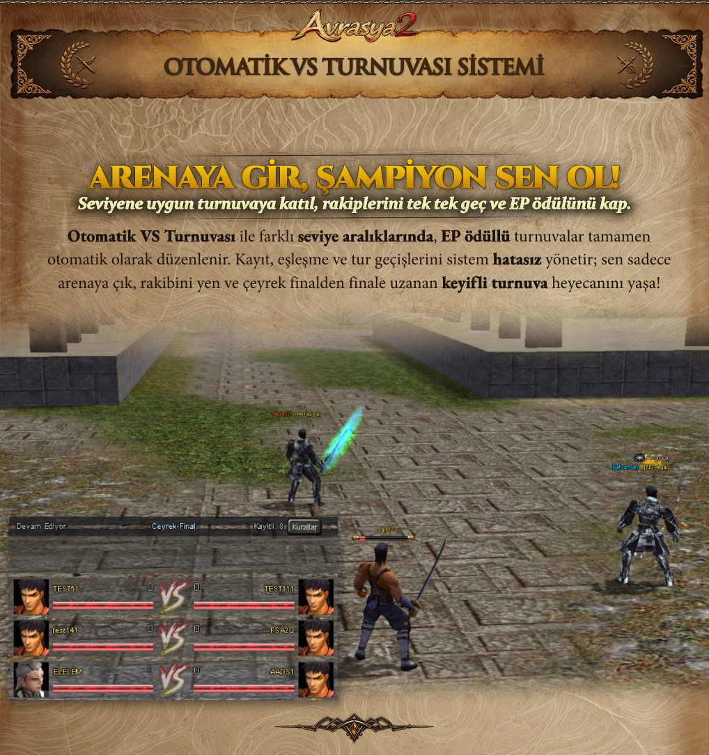 Avrasya2 tanıtım paneli: Otomatik VS turnuvası sistemi